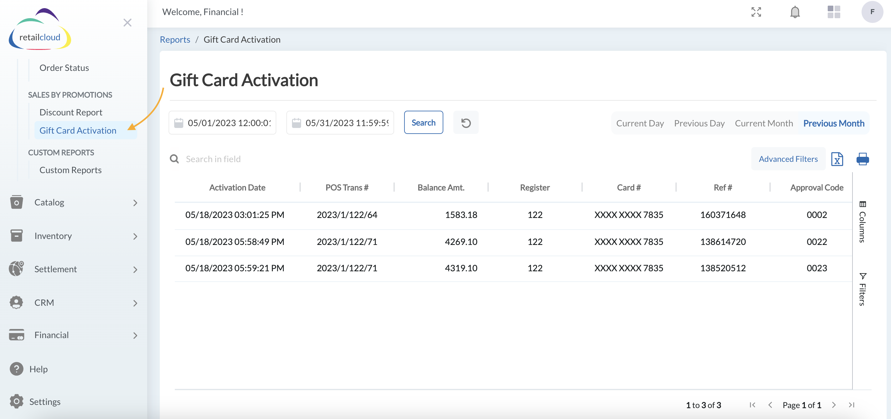 Gift Card Activation Report Help Center