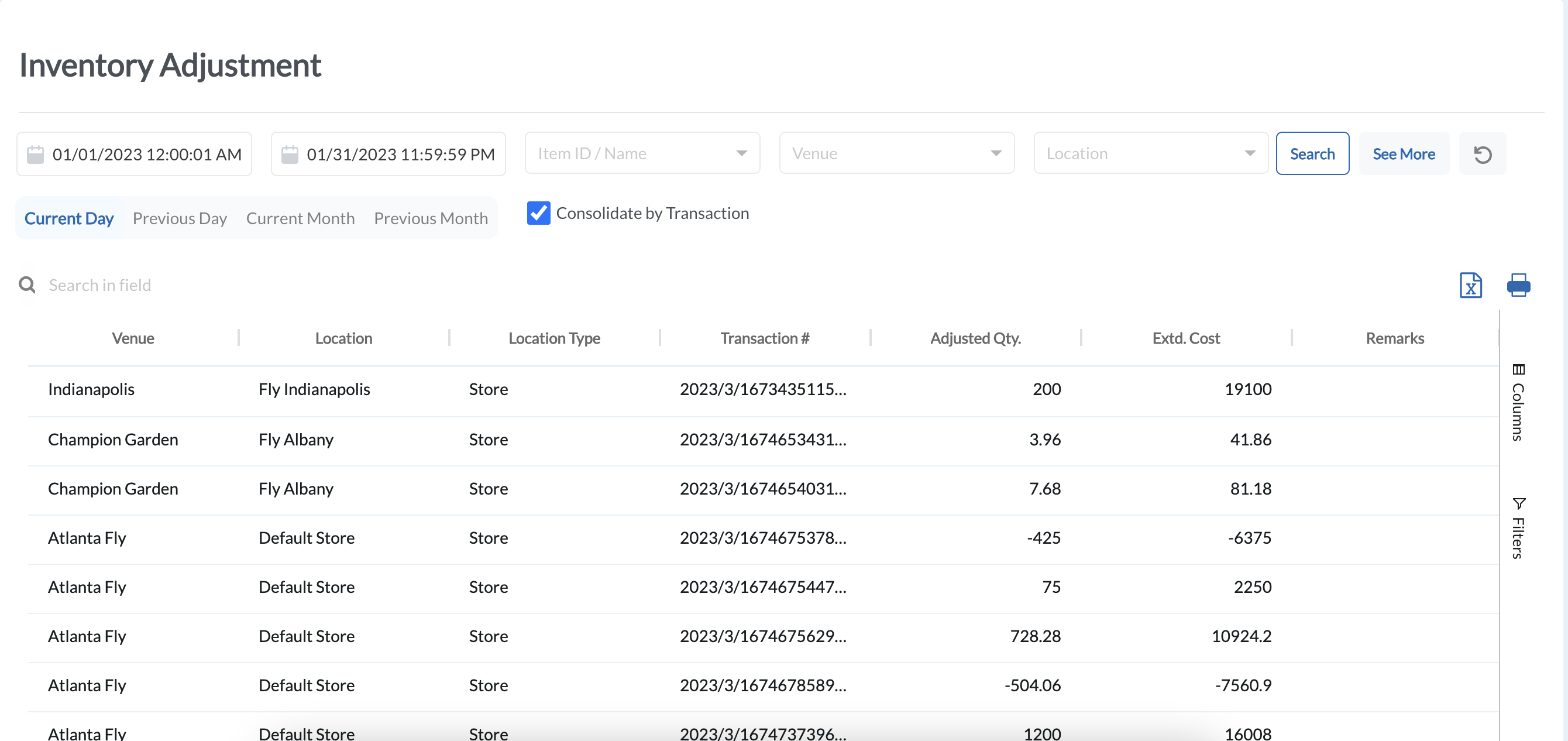 Inventory Adjustment Report Help Center