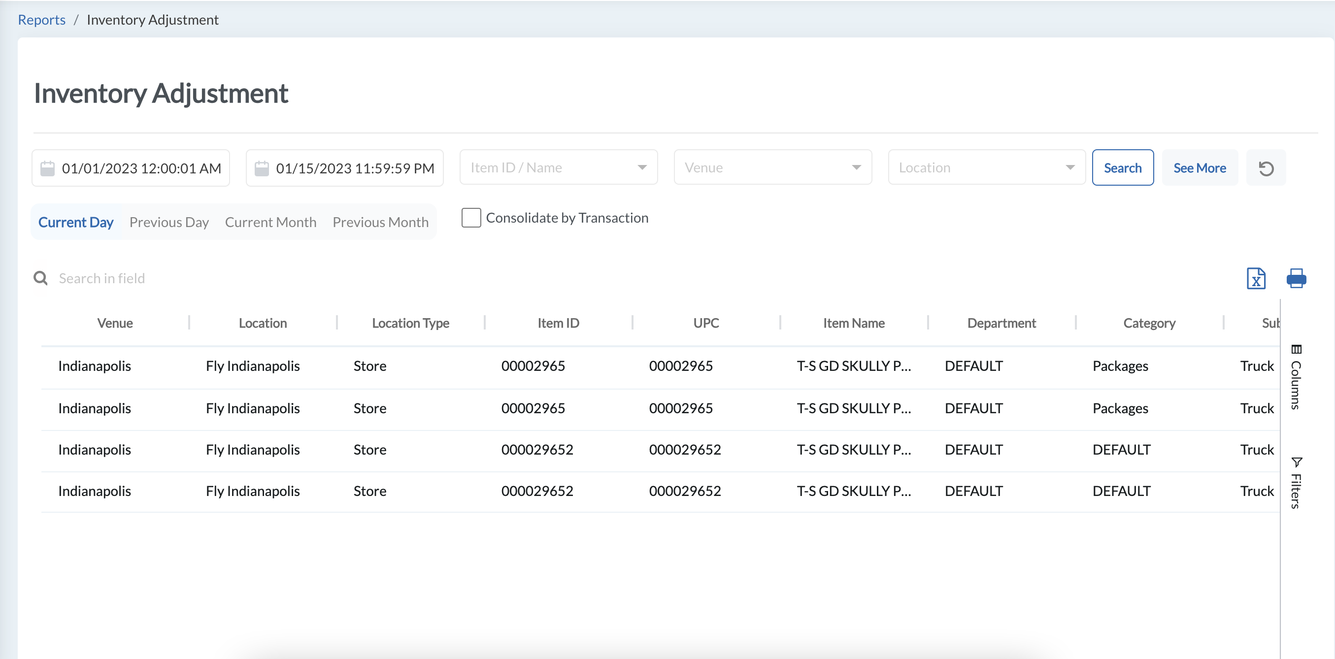 Inventory Adjustment Report Help Center